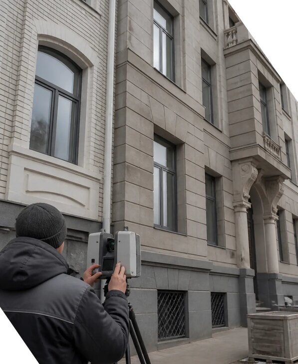 Лазерное сканирование фасадов зданий для обследования в Кызыле